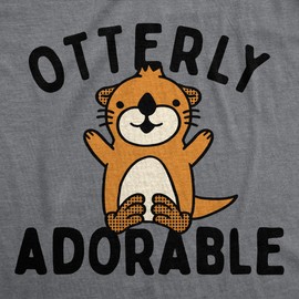 Otterly Adorable Baby Bodysuit Funny Sarcastic Cute Otter Graphic Jumper for Infants Funny Baby Onesies Sarcastic Onesie for Baby Cool Animal Onesie Dark Grey Newborn