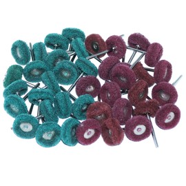 JINTONG Rotor Buff Fiber Buff 40 Wheels, Set of 2 Mixed Colors, Polishing, Electric Drill, Router Bits (20 Pieces of 40 Pieces) (0.1 inch (3 mm)