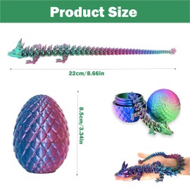 KSVFTB 3D Printed Dragon In Egg, 3D Dragon, Articulated Dragon Toys Removable Mystery Dragon Fidget Toy Home Office Decor Executive Desk Toys Easter Toys 3D Printed Dragon Egg
