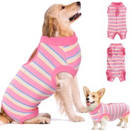 Eyein Dog Bodysuit After Op, Breathable and Comfortable Onesie for Dogs with Adjustable Velcro Fastening, Wound Protection Suits for Dogs to Prevent Licking - E-Collar Alternative (Pink, XL)