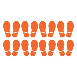 PATIKIL 8 Pairs 200x83mm Footprint Floor Stickers PVC Large Shoes Footprint Floor Wall Stair Stickers for Home Classroom Decoration Orange