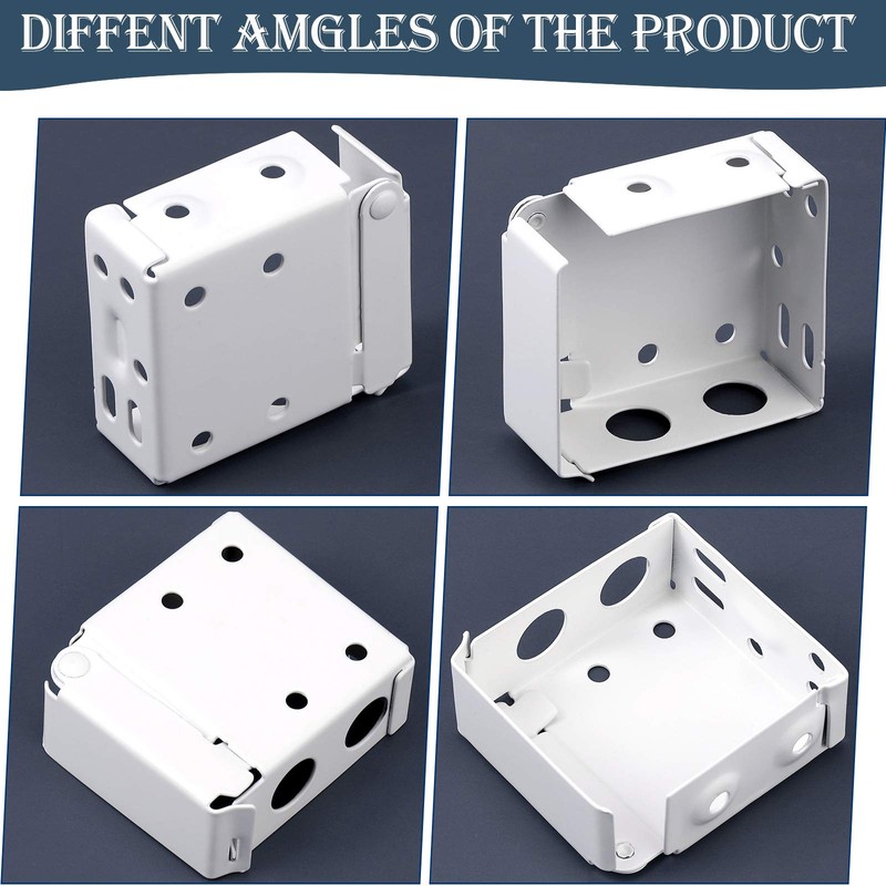 Hotop 4 Pieces White Blind Brackets Low Profile Box Mounting