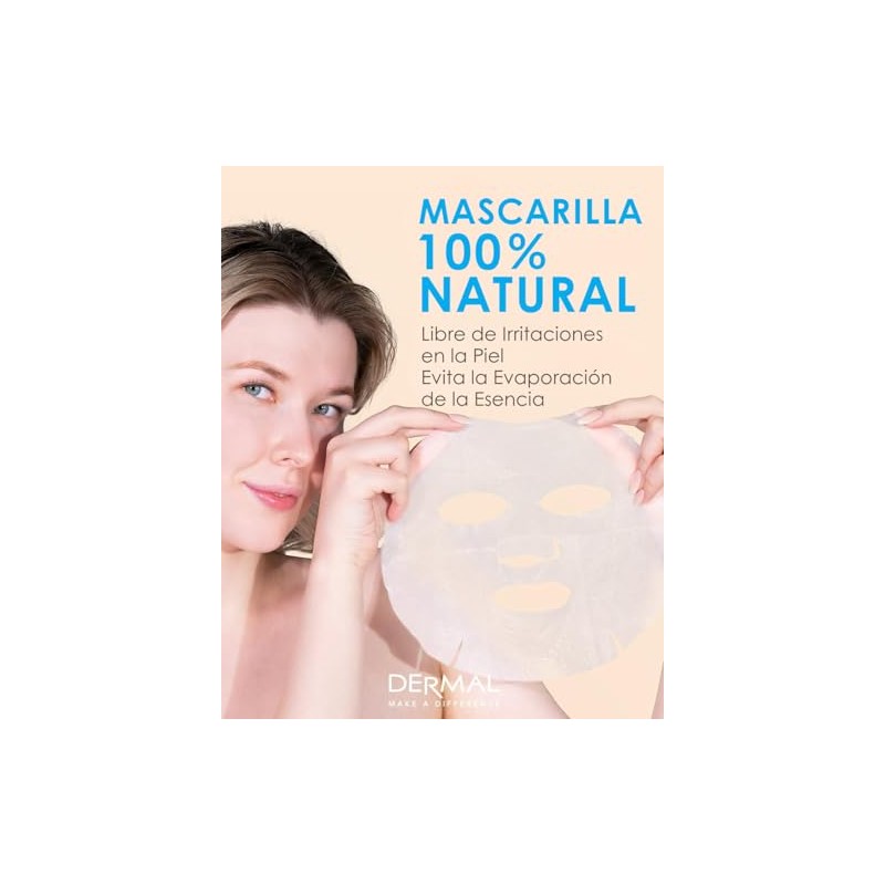 DERMAL Korea 10 Mascarillas White Collagen con Colágeno y Péptidos