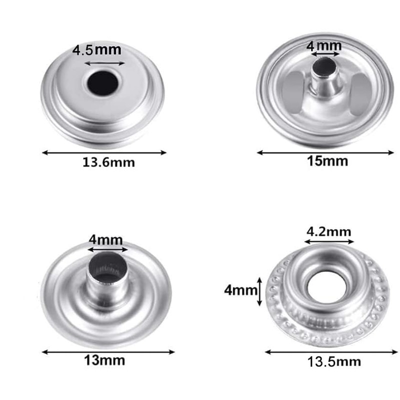 1000 Pieces Stainless Steel Snap Fastener, BetterJonny 15mm Heavy Duty