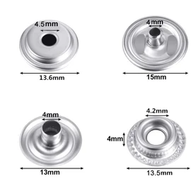 1000 Pieces Stainless Steel Snap Fastener, BetterJonny 15mm Heavy Duty Snap Button Press Stud Cap for Jeans Fabric Jackets Clothes Bag Leather DIY Craft