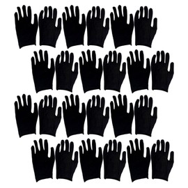 Ipetboom 12 Pairs Cotton Work Gloves Coin Gloves Jewelry Inspection Mittens for Painter Gardening Construction Cooking Thin L
