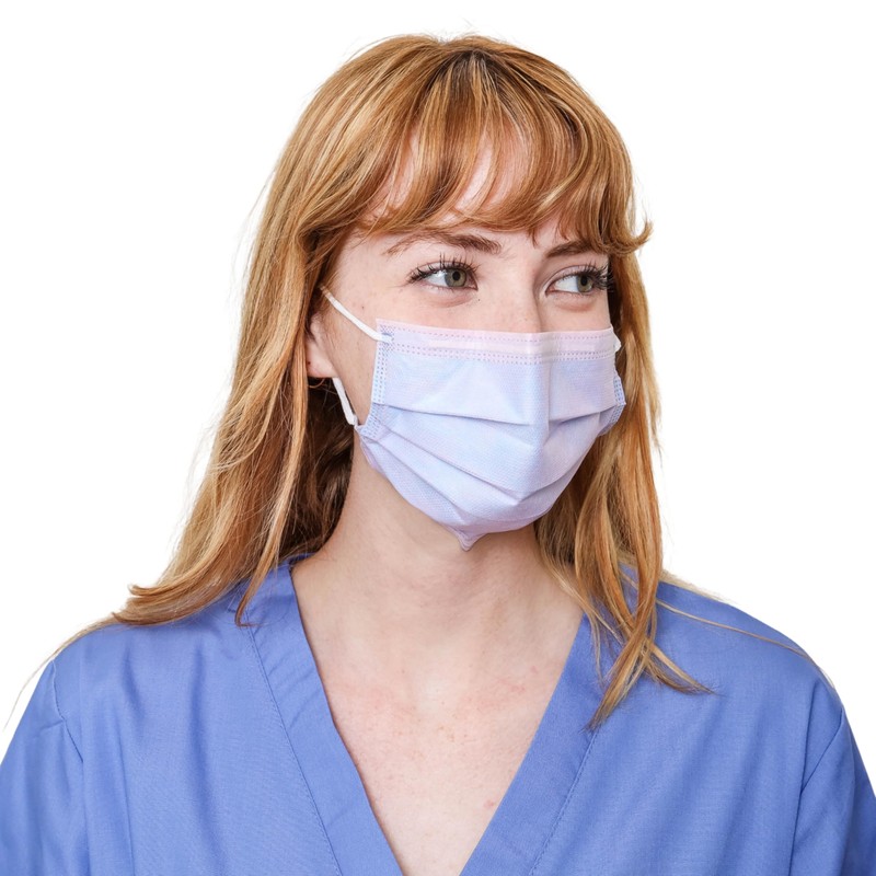 Cranberry USA C2700CB Cosmo Earloop Face Mask, Disposable, Blue (Pack