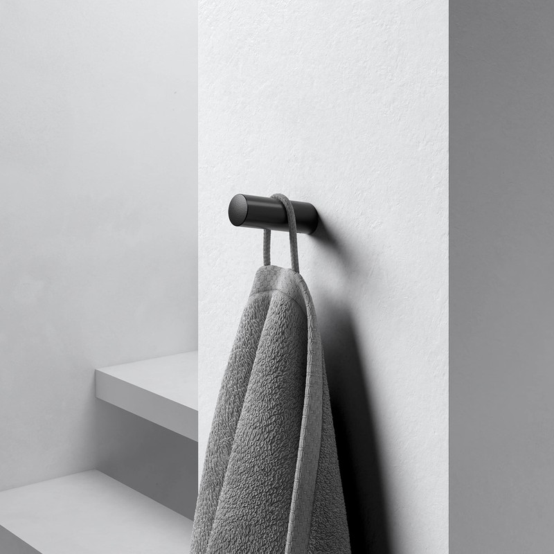 Keuco Reva Towel Hook, Metal Black Matt, Made in Germany,