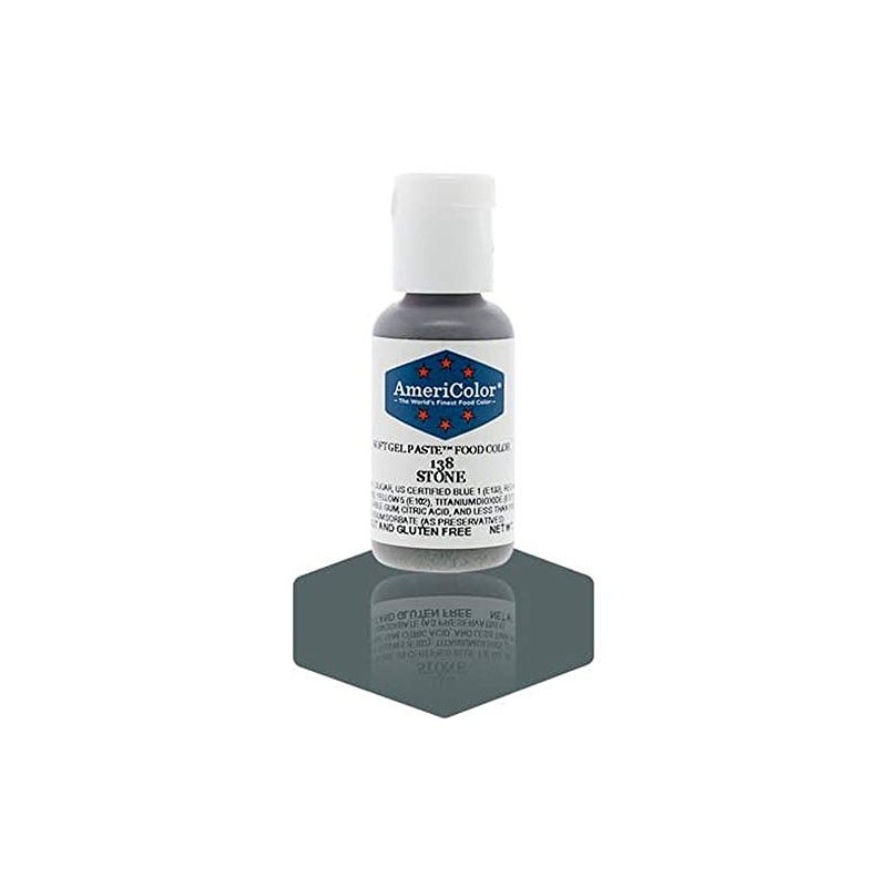 AmeriColor, Stone, 0.75 Ounce Bottle, Soft Gel Paste Food Color