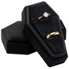 POKOFO Velvet Coffin Ring Box Case Holder for Gothic Wedding