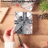 Mupera 2 Rolls 2.5" Black and White Checkered Ribbon -
