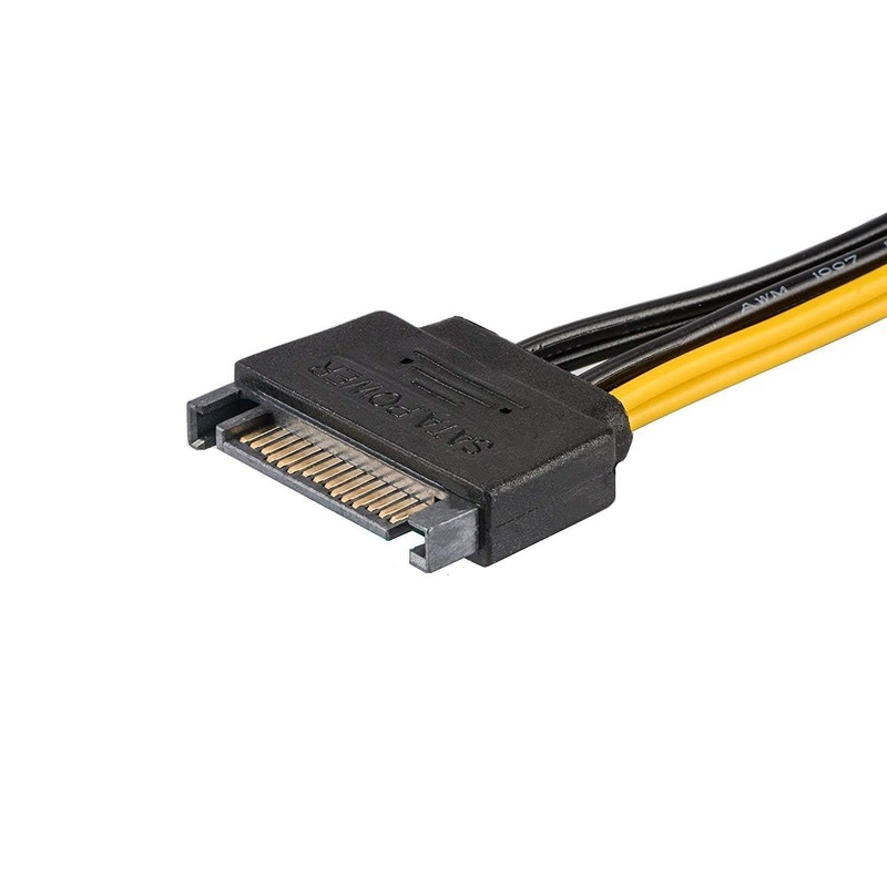 J&D 6 Pin to SATA Power Cable, (2 Pack) SATA
