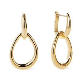 Ana Luisa Gold Drop Earrings - Sage - Hypoallergenic, Water-Resistant, Tarnish-Free - Ana Luisa Jewelry Earrings - 14K Gold Plated Double Hoop Earrings - Women's Jewelry - Stylish Gold Drop Earrings