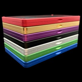 PSA Metal Slab Bumper Magnetic case for Graded Card | Front & Back Sturdy Plastic Protective Glass | Aluminum Bumper Guard Protector | Made for Standard PSA | Premium Case Built for Quality (Purple)