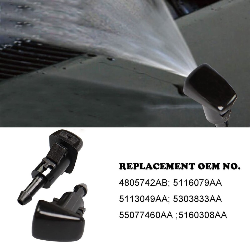 GZZTORES Windshield Washer Nozzles Kit-Windshield Sprayer Nozzle for Chrysler Dodge