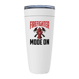 Firefighter White Edition Viking Tumbler 20oz - Firefighter Mode On - Firefighter Carbon Dioxide Fireman Water Fire Extinguisher Danger Hydrant Department