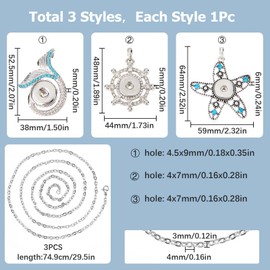 SUNNYCLUE 1 Box 3Pcs Lanyard Necklaces Badge Holder Lanyard Necklace Starfish Fishtail Hawaii Ocean Summer ID Badges Holder for Women Students Teachers Staff Nurses Office
