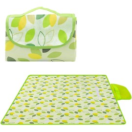 Ttdesefu 80" x 120" Sandproof Waterproof Picnic Blanket, Beach Mat for Outdoor Camping Hiking Park, Portable with Tote Bag, Non-Stick Sand & Grass, Foldable for Indoor Outdoor Use (Green Leaf)