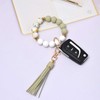 Pulsera de silicona con abalorio, llavero para mujer, con borla