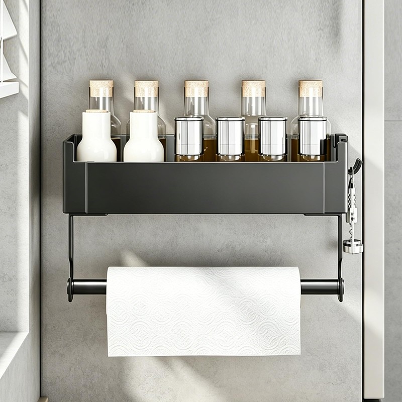 Yomjarl Strong Magnetic Paper Towel Holder for Refrigerator with Shelf,