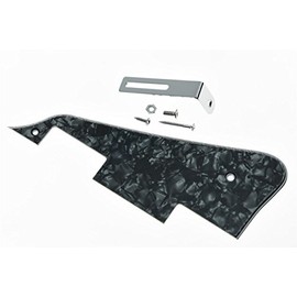 KAISH Black Pearl LP Guitar Pickguard with Chrome Bracket for Epi Les Paul