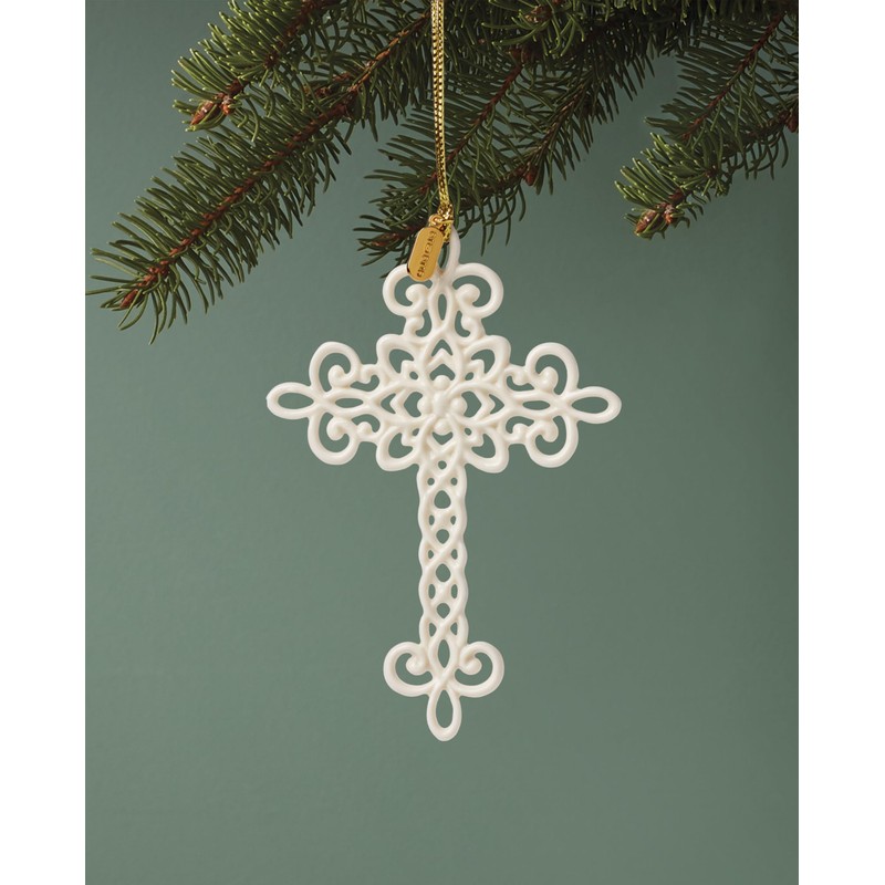 Lenox Ornament, 2025 Snow Fantasies Cross Ornament, Made from Porcelain