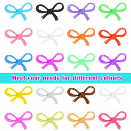 200 Pieces Scooby DOO Bands Set, Playtastic Scoubidou Strings, DIY String for Jewellery Making in 20 Colours, Plastic Bands Strips with 20 Key Ring Ring and Hook for DIY Artwork