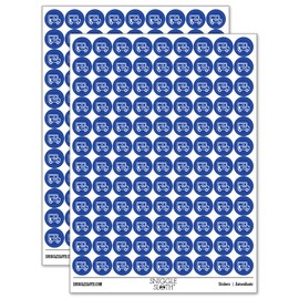 School Bus Icon 200+ Round Stickers - Gloss Finish - 0.50" Size - Dark Blue
