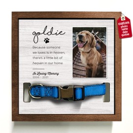 BfiGift Customized Dog Collar Frame Memorial Pet Loss Sign for Dogs Lovers Gifts With Heartfelt Sentimental Quote For Someone Who Lost A Pet Keepsake Picture Frame Remembrance Decor Wall Remembrance