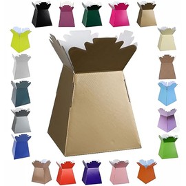 Glossy Vibrant Bouquet, Flower Box/Vase - Transportation Display, Presentation Boxes (1, Gold)