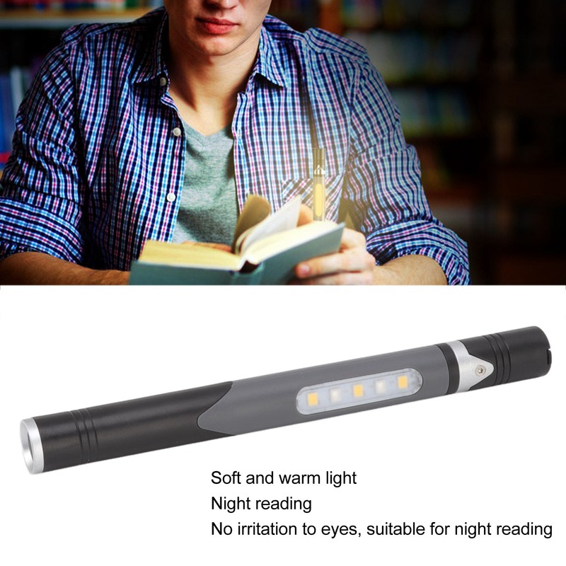 Pen Flashlight USB Charge 3 Light Sources LED Chip Clip
