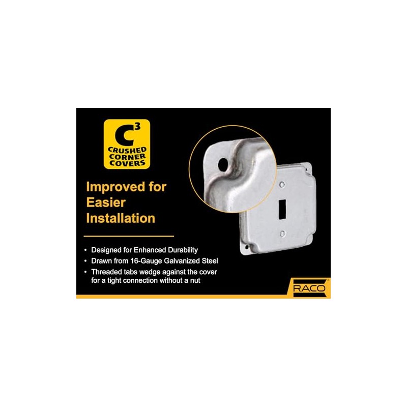 Hubbell-Raco 800C 1 Toggle 4-Inch Square Exposed Work Cover