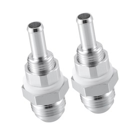 VekAuto 2pcs Car Fuel Line Fitting 8AN Male Flare Bulkhead to 5/16" Hose Barb Fuel Tank Fitting Adapters Aluminum Alloy Silver Tone Auto Accessories