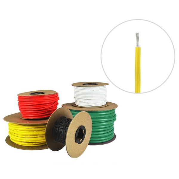 10 AWG Marine Wire - Tinned Copper Primary Boat Cable - Available in Black, Red, Yellow, Green, and White