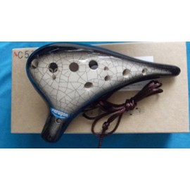 Paragon Ceramic Ocarina Diamond Black w. Crackles Alto C Key High temperature Kiln Treated good Hardness Endurability
