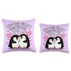 Hug This Pillow Until You Can Hug Me Penguin Purple