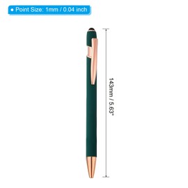 PATIKIL Ballpoint Pen with Stylus Tip, 6 Pack 2 in 1 Metal Pen Black Ink 1.0mm Medium Point Stylus Pen for Touch Screens Style 2, Green