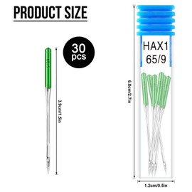 30pcs 65/9 Ball Point Sewing Machine Needles, Universal Sewing Machine Needles for Knit Fabric, Compatible with Home Sewing Machine