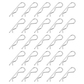 PATIKIL M2 x 50 mm Cotter Pin Assortment Kit, 30 Pcs Heavy Duty R Clips Hardware Pin Carbon Steel Spring Fasteners Hitch Pin for Trailer Locking Lawn Mowers Truck, Silver Tone