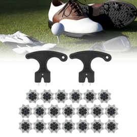Alomejor Pack of 20 replacement for golf shoe spikes, easy to install anti-slip studs for better grip and stability