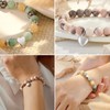 agogue Pack of 2 Natural Stone Bracelet and Greeting Card,