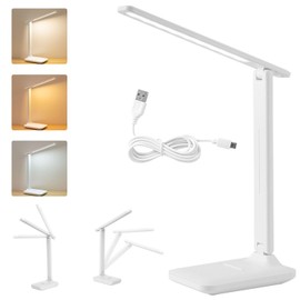 GIOD LED Desk Lamp, Desk Light, The Touch Console Lamp with USB Charging, Folding Table Lamp Without Frequent Flashing, 5 Color Mode Three -Color Warm, Non -Pole Light, Lighting Eye Reading Light