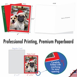 The Best Card Company - 36 Assorted Animal Christmas Notes Bulk Box Set 4 x 5.12 Inch with Envelopes, Pet Puppy Variety Pack (18 Designs, 2 Each) - Holiday Dogs AM7847XSG - B2x18