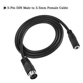 MEIRIYFA 5-Pin DIN MIDI to 3.5 mm TRS Audio Cable, 3.5 mm (1/8 Inch) TRS Stereo Socket to 5-Pin Din Male Professional Audio Cable Adapter for Amplifier, HI-FI Sound Systems