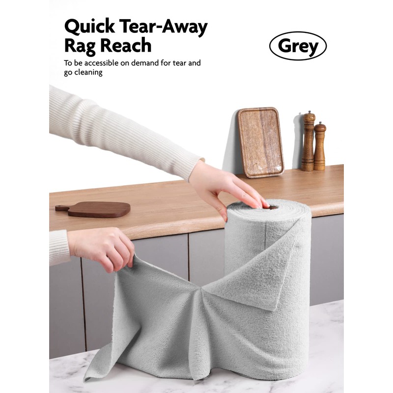 Fantasticlean Microfibre Cleaning Cloth Roll with 40 Pieces, Tear-Off Cleaning