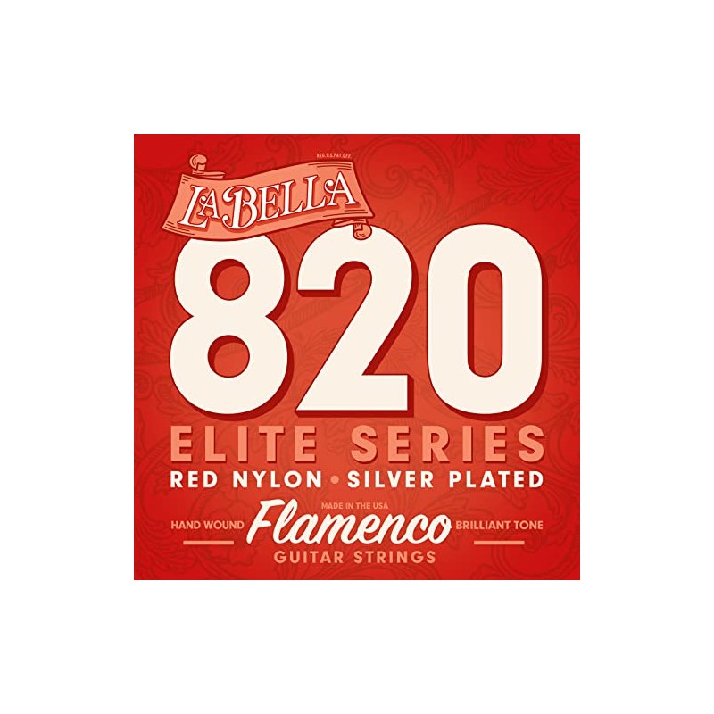 La Bella 820 Flamenco Classic Guitar Set red nylon trebles