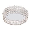 Crystal Cosmetic Makeup Tray 8in Round Display Tray Mirrored Metal
