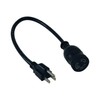 1FT Ac Power Cord Converts L5-15R To 5-15P 120V 15A