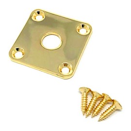 Vintage Forge Gold Metal Flat Square Jack Plate for Gibson Les Paul Guitar with Screws JPS40-GLD