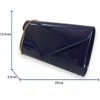 fi9 Patent Leather Bridal Wedding Evening Party Clutch Bag Navy